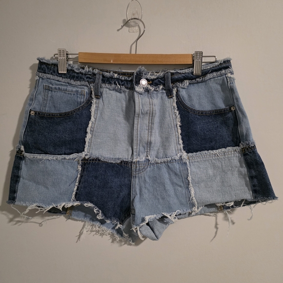 Wild Fable Patchwork Jean Shorts - Light and Dark Blue - Picture 3 of 10